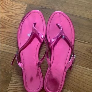 Metallic Pink Flip Flops